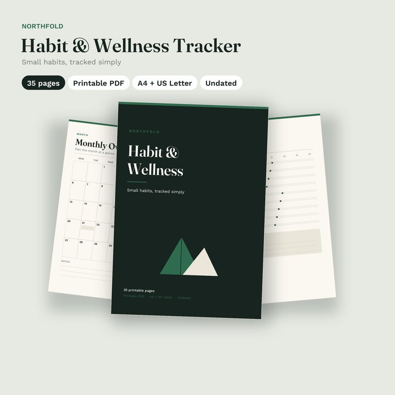Habit & Wellness Tracker printable planner cover